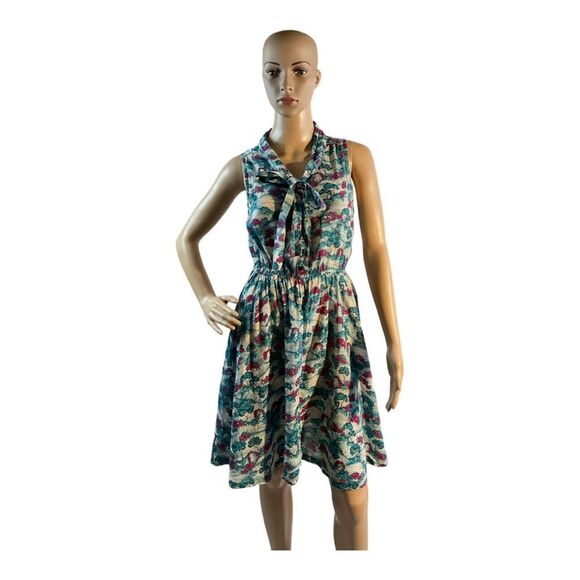 H&M Women’s Size 4 Multicolor mini elastic waist sleeveless Summer Dress - Picture 1 of 14